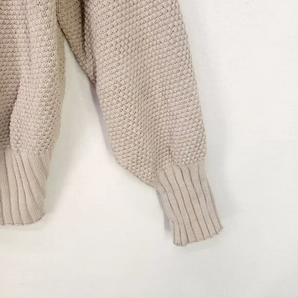 Free People Cardigan Sweater Hailee Cardi Chunky Knit Button Up Beige Size XS - Picture 8 of 14